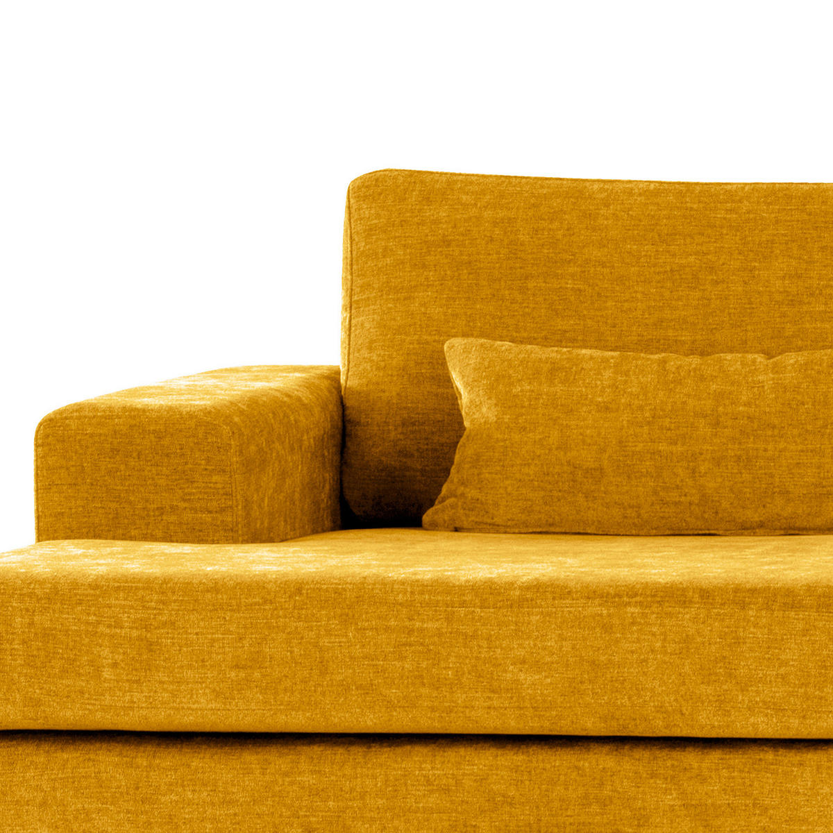 ECKSOFA mit Longchair - Gelb/Buchefarben, Buchenholz/Textil (281/153cm) - home24