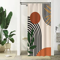 DUSCHVORHANG Terrakotta Orange abstrakt klein Polyester wasserdicht schimmelresistent waschbar Badewanne - Orange, Textil (90/180cm) - MCBOSON