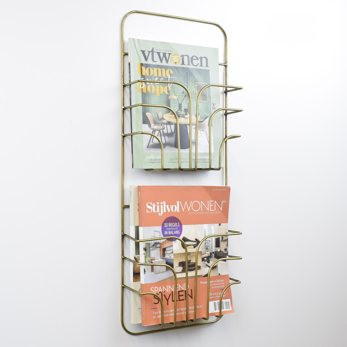 ZEITSCHRIFTENSTÄNDER Rowan Messing - Messingfarben, Metall (27/75/8cm) - LOFT42