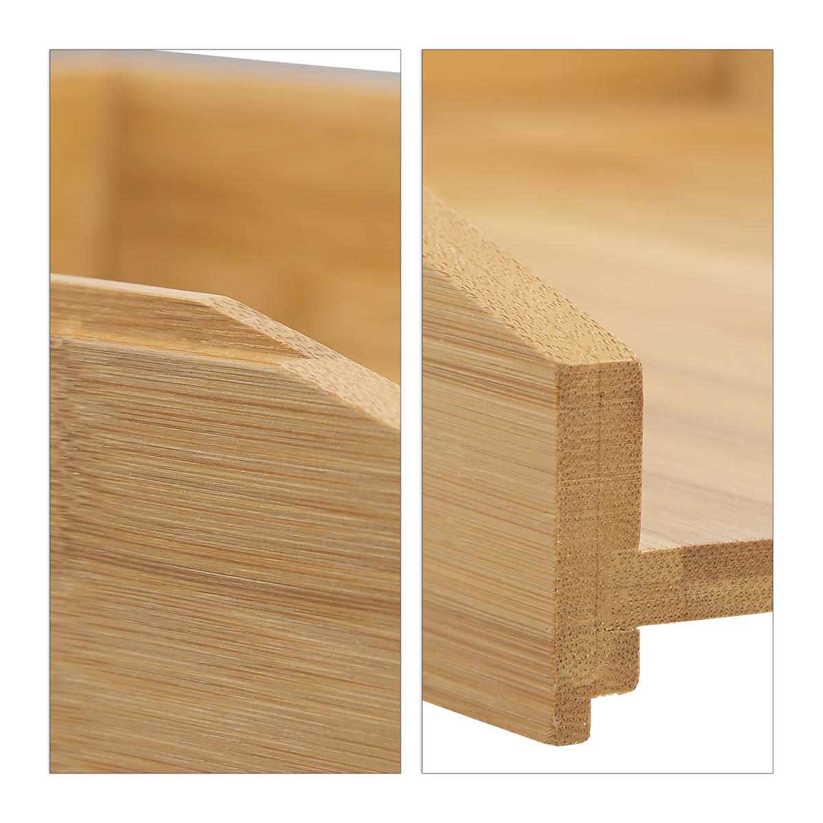 2XZÁSOBNÍK na listy - svetlohnedá, drevo (25/6/33cm) - Relaxdays