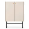 HIGHBOARD Divenos Greige 93 cm - Taupe/Goldfarben, Holzwerkstoff/Metall (93.2/131.7/39cm) - Selsey