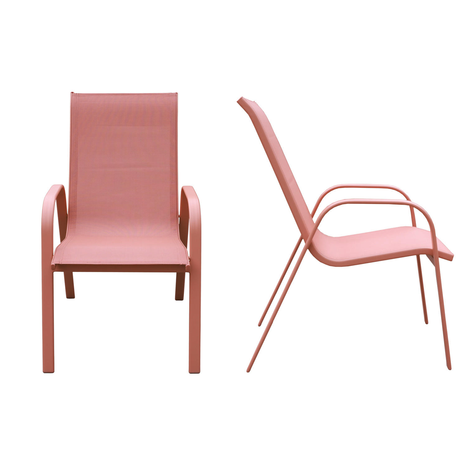 GARTENSTÜHLE Marbella Terracotta 6er-Set - Orange, Kunststoff (56.5/92.5/76cm) - Happy Garden