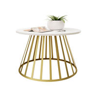 COUCHTISCH Mokod - Goldfarben/Weiß, Holzwerkstoff/Metall (75/75/45cm) - MIRJAN24