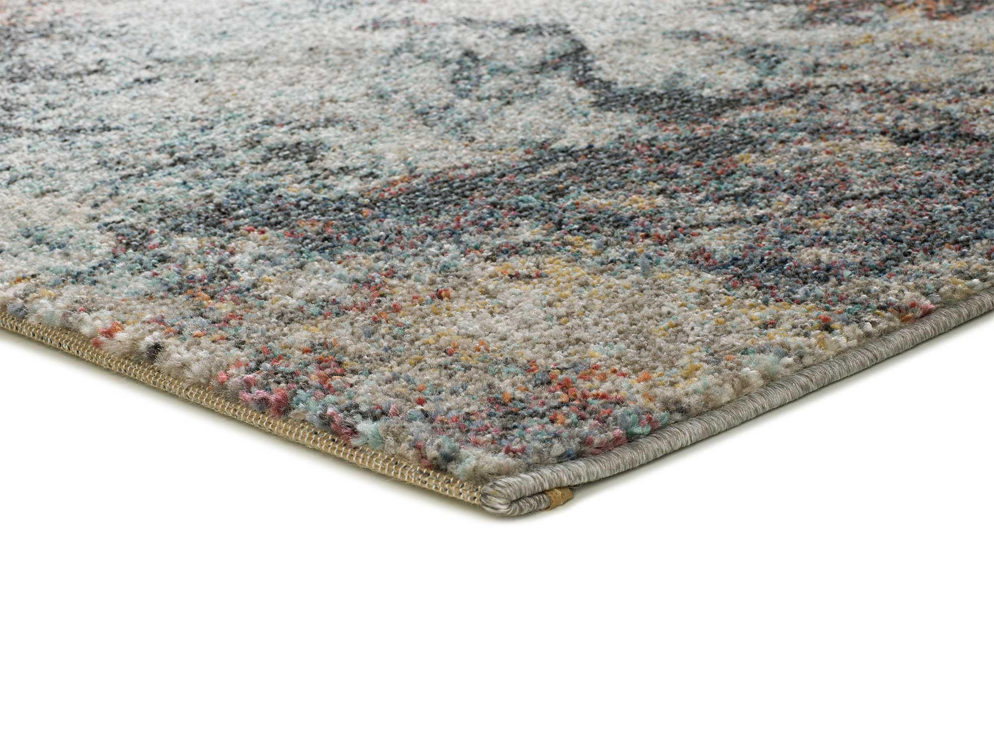 WEBTEPPICH Mehrfarbig Parma 120/170 cm - Pastellblau/Rostfarben, Naturmaterialien/Textil (120/170cm) - Atticgo