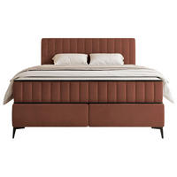 BOXBETT Mufasso Kupfer Samtbezug 180x200 cm - Schwarz/Kupferfarben, Textil/Metall (180/200cm) - Selsey