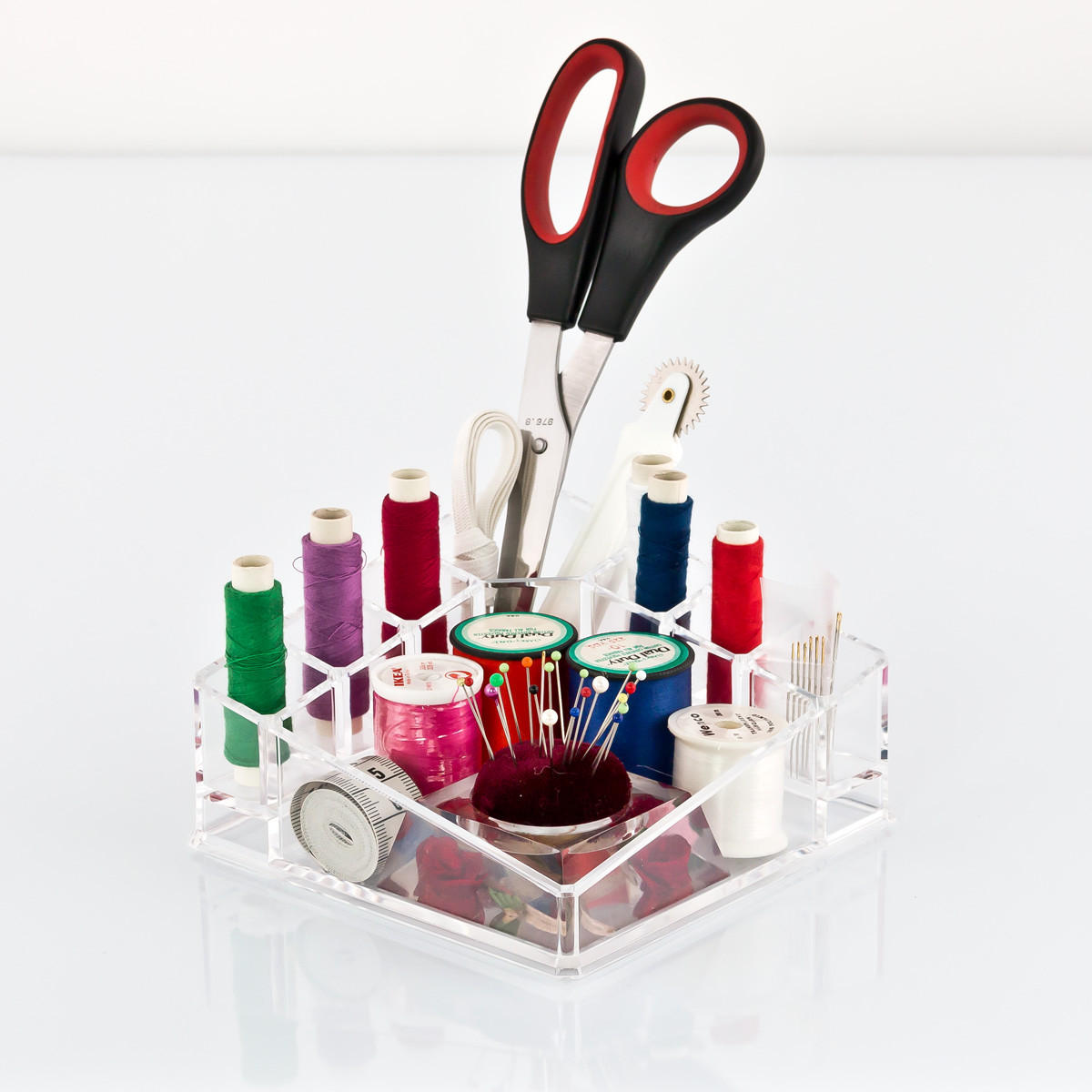 KOSMETIKORGANIZER, mit 3 verschiedenen Fachgrößen - Transparent, Kunststoff (14/14/7cm) - bremermann