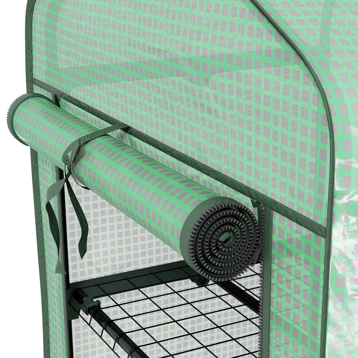 GEWÄCHSHAUS DE-11963 3 Etagen mit Rollen Transparent - Grün, Kunststoff (49/130/69cm) - ComfortXL
