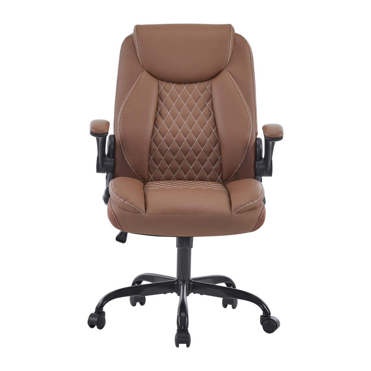 CHEFSESSEL DE-41049 mit Flip-up-Armlehnen und Lendenstütze Braun - Braun, Metall (64/102/64cm) - ComfortXL