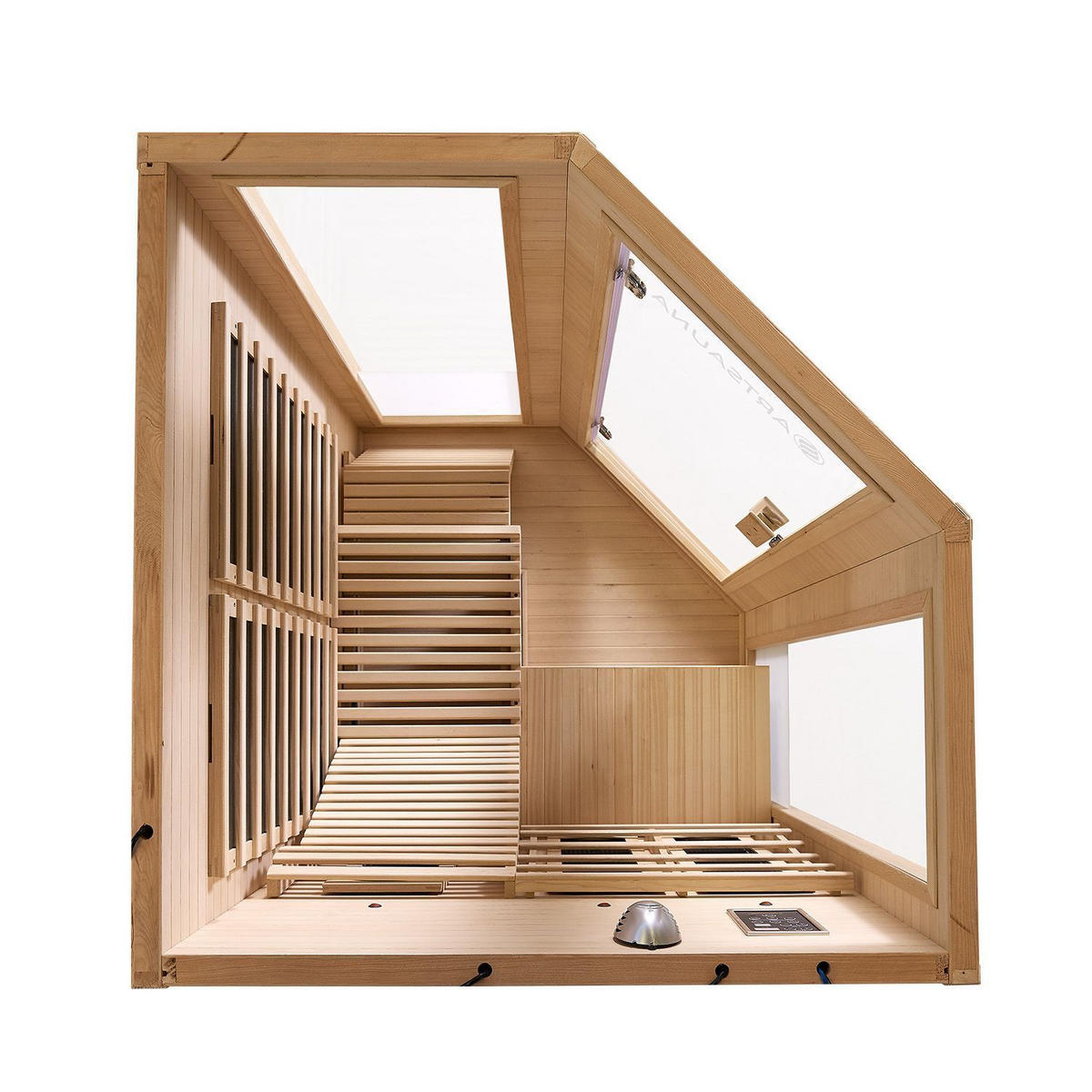INFRAROTKABINE Aalborg mit Dual Technologie & Hemlockholz - Naturfarben, Holz (120/190/120cm) - Artsauna