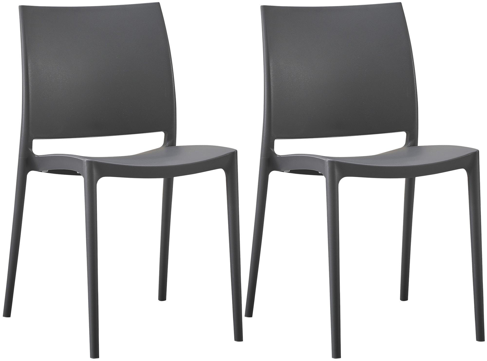 GARTENSTUHL 2 Kunststoff Dunkelgrau - Dunkelgrau, Kunststoff (42/81/49cm) - CLP