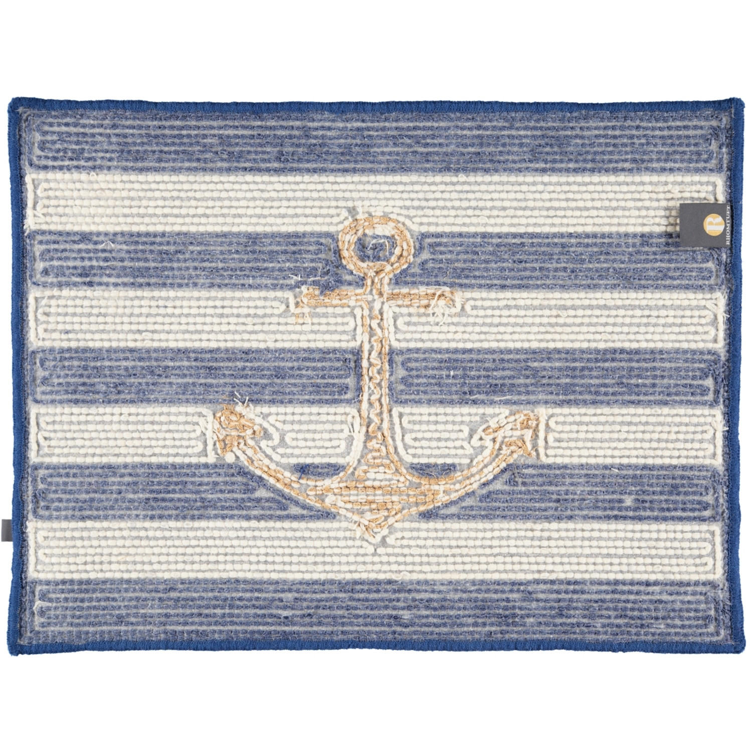 BADTEPPICHE ANKER ROYAL-WEISS-WEISS-GOLD LUREX - 1368 - Blau, Textil (50/65cm) - Rhomtuft