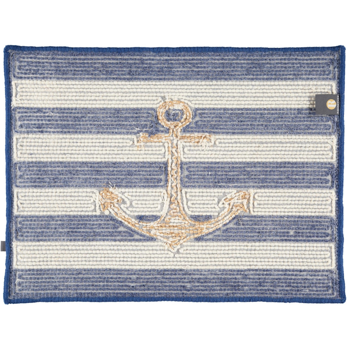 BADTEPPICHE ANKER ROYAL-WEISS-WEISS-GOLD LUREX - 1368 - Blau, Textil (50/65cm) - Rhomtuft