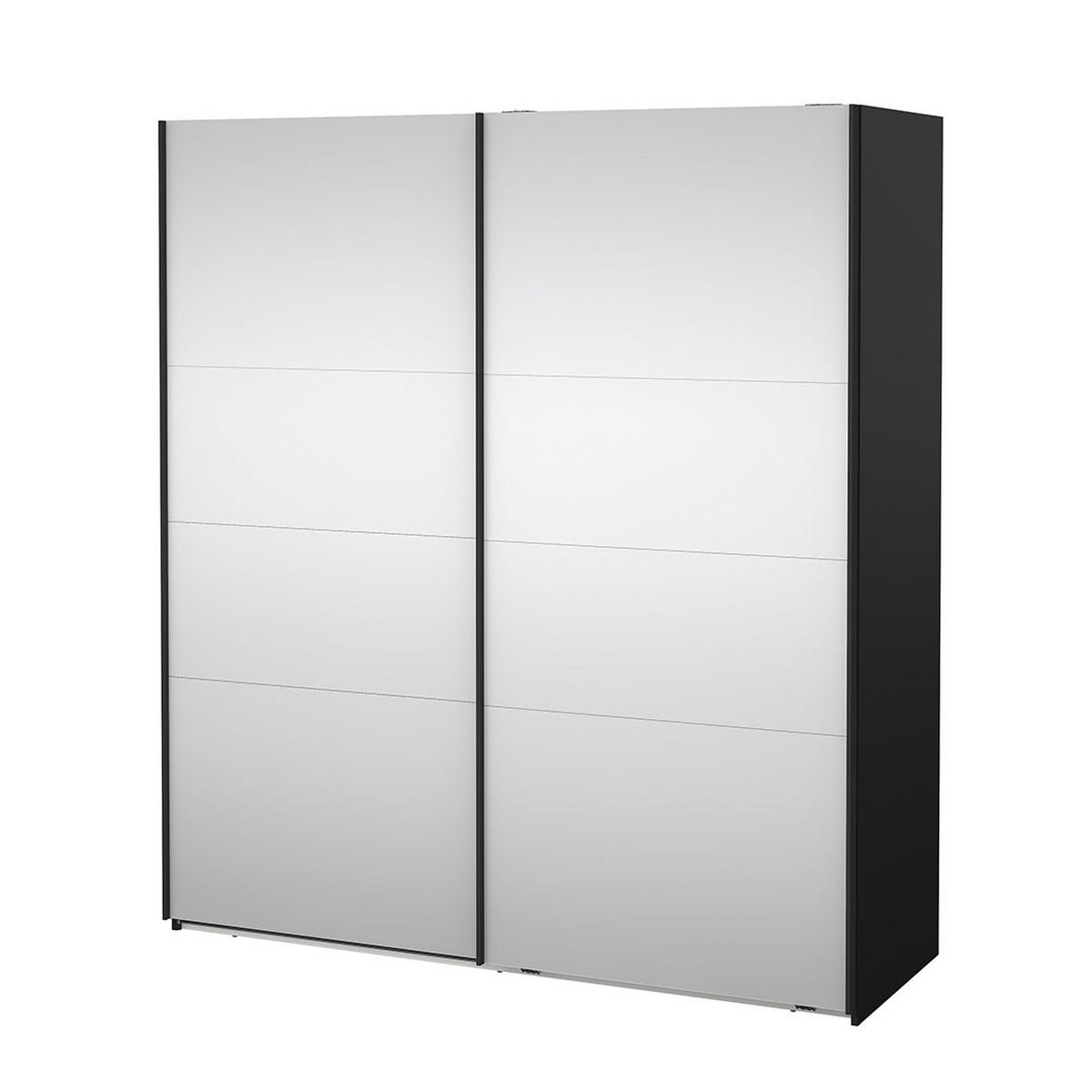 SCHIEBETÜRENSCHRANK, Catania, Schwarz, Holzwerkstoff, 179 x 67 x 201 cm - Schwarz, Holzwerkstoff (179/201/67cm) - ebuy24