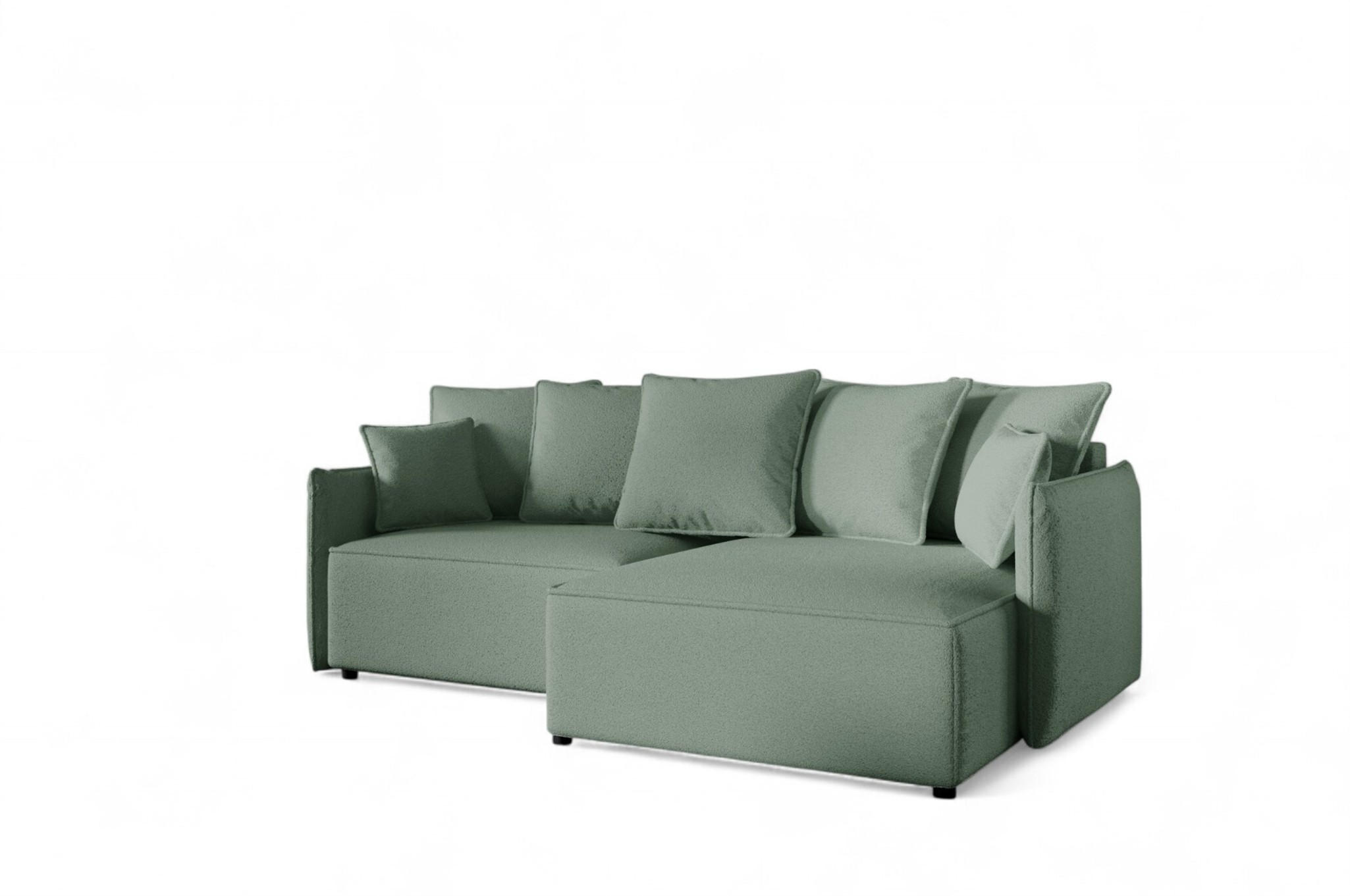 ECKSOFA Minea Mit Schlaffunktion - Grün, Holzwerkstoff/Textil (221/153cm) - Fun Möbel