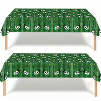 TISCHDECKE 2-teiliges Set Fußball 137 x 274 cm Grün - Grün, Kunststoff (274/137/1.5cm)