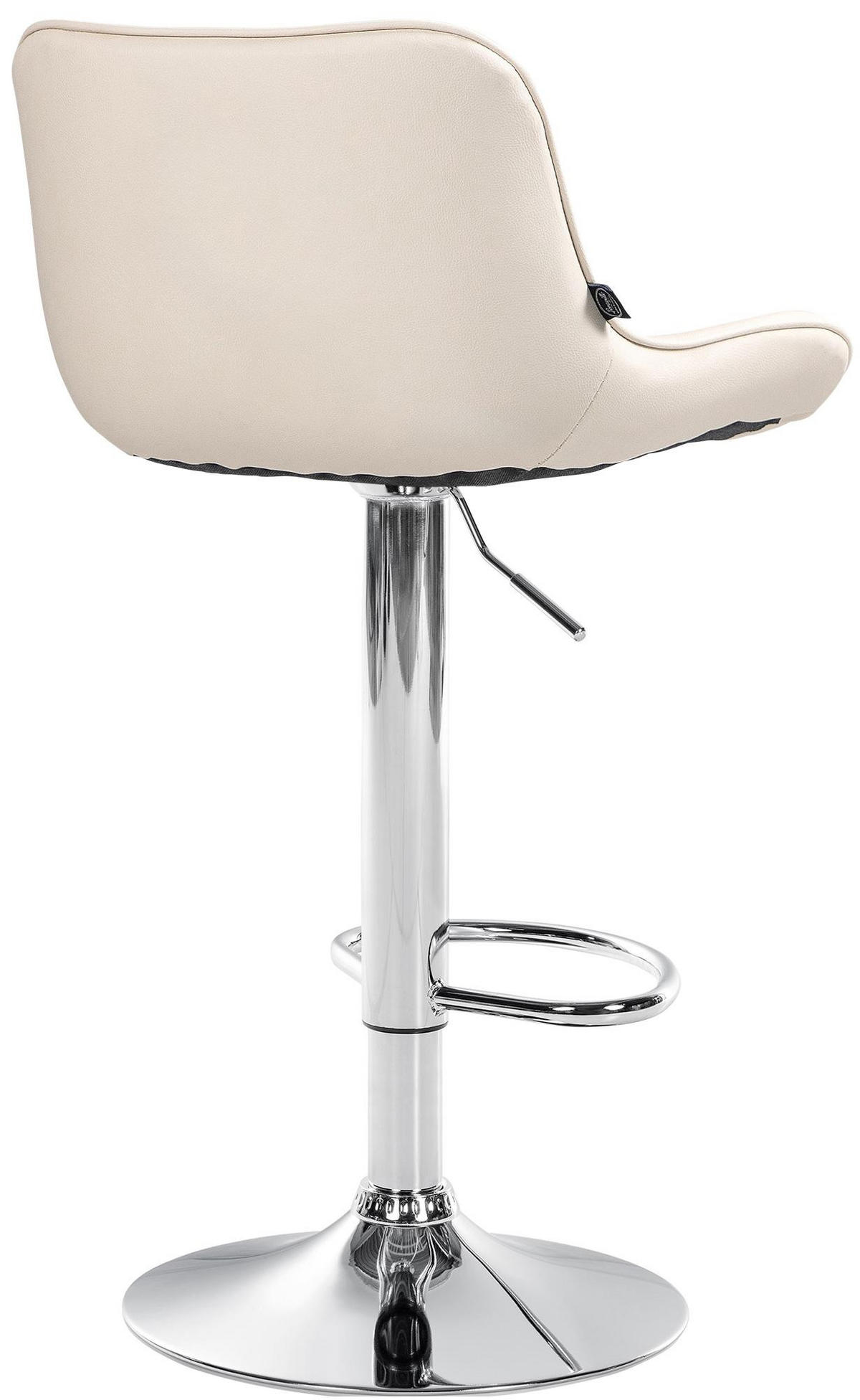 BARHOCKER 2er Set Lederlook creme - Chromfarben/Creme, Textil/Metall (49/85/51cm) - CLP