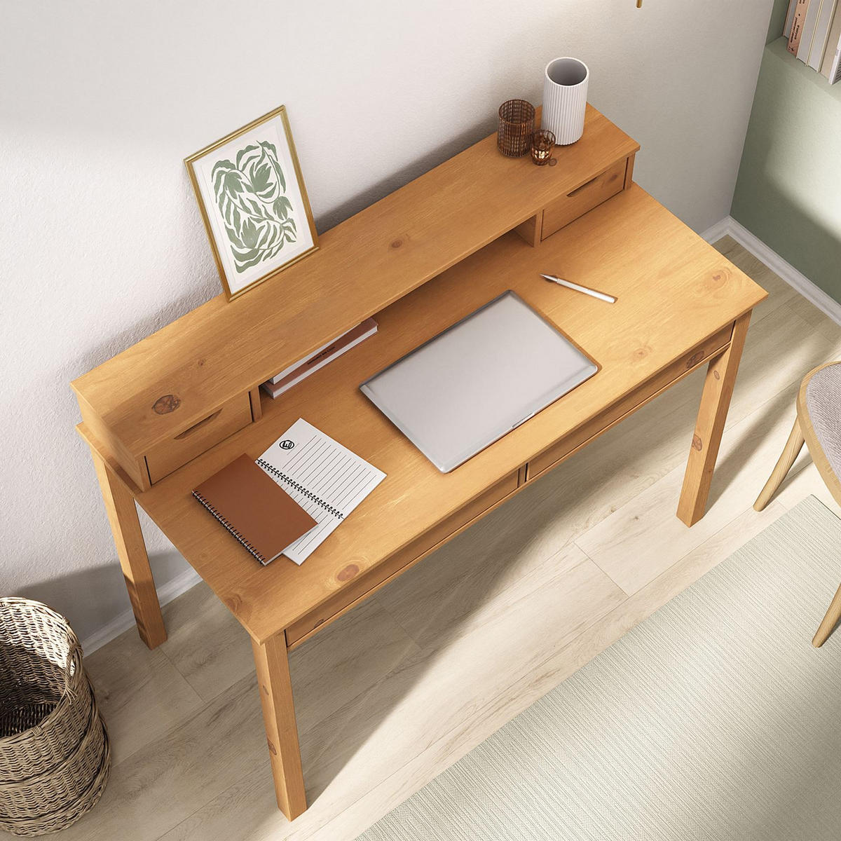 SCHREIBTISCH RAUL - Eichefarben, Holz (54/114/87cm) - IDIMEX