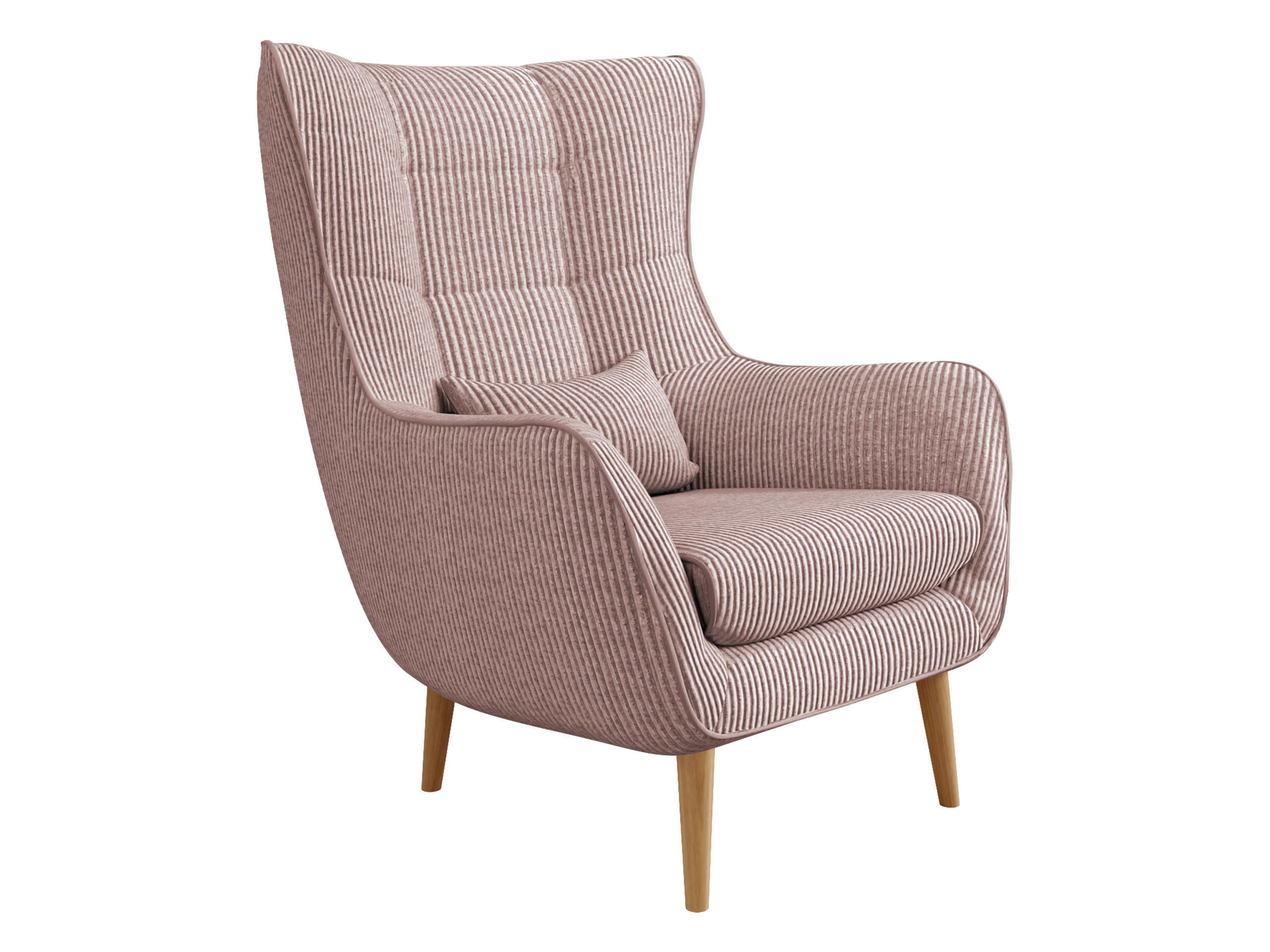 SESSEL Estjano Cord - Hellrosa/Beige, Holz/Textil (80/106/95cm) - MIRJAN24