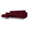 ECKSOFA mit Schlaffunktion Samt Stoff Rot - Bordeaux/Rot, Textil/Metall (162/242cm) - LaMiaSofa