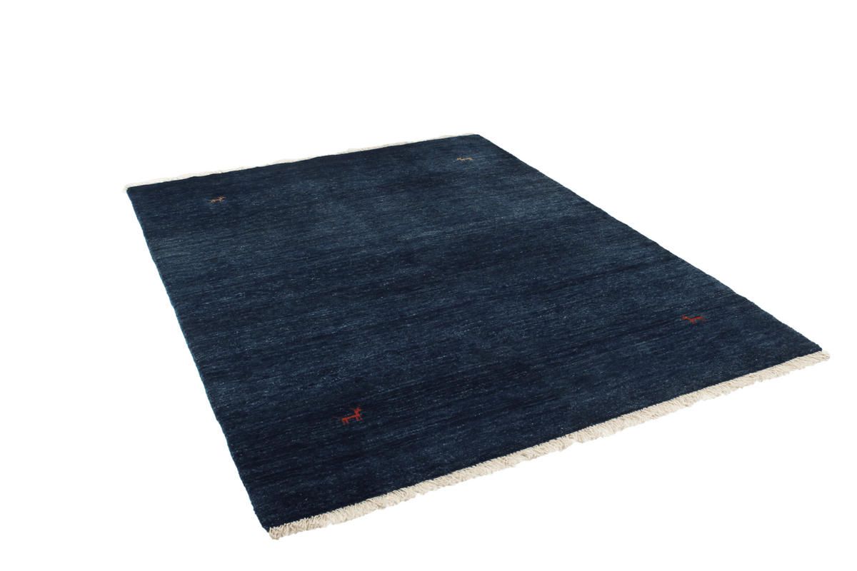 GABBEH-TEPPICH handgeknüpft Blau 205/153 cm Schurwolle - Blau, Textil (153/205cm) - Looma