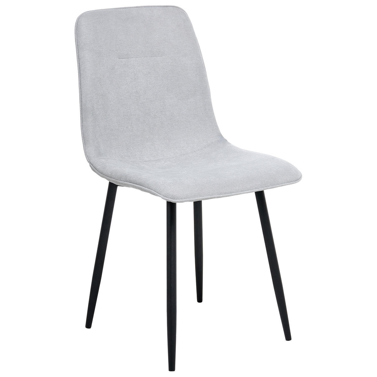 ESSZIMMERSTUHL 4er-Set Hellgrau Tuscola - Hellgrau/Schwarz, Textil (46/88/58cm) - Beliani