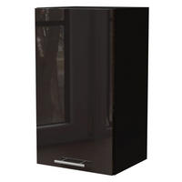 KÜCHENHÄNGESCHRANK Essen W2/40 Schwarz Hochglanz / Schwarz Matt 40 / 32,5 / 72cm - Schwarz Hochglanz/Schwarz, Holz/Holzwerkstoff (40/72/32.5cm) - Feldmann-Wohnen