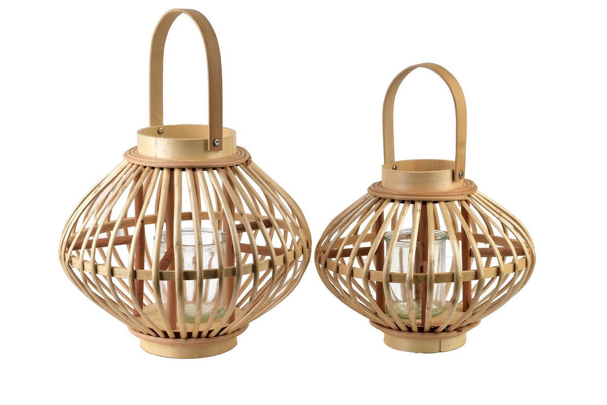 WINDLICHT LUCIE Natur 27xh22cm Weide - Beige, Naturmaterialen (27/22/27cm) - Mondex