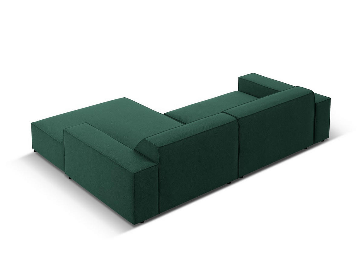 MODULARES-ECKSOFA rechts Jodie aus strukturiertem Stoff grün 3 Sitzplätze - Grün, Textil (166/224cm) - Micadoni