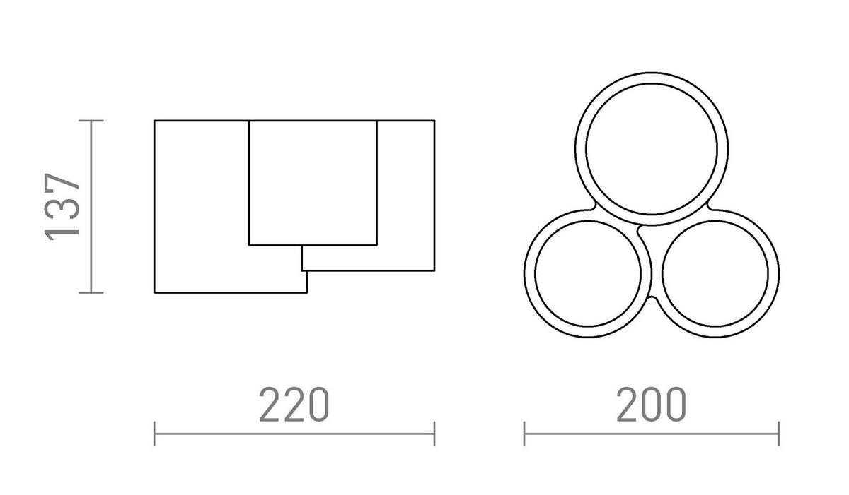 DECKENLEUCHTE GINA III gips 15 W - Weiß, Stein (20/22/135cm) - Rendl