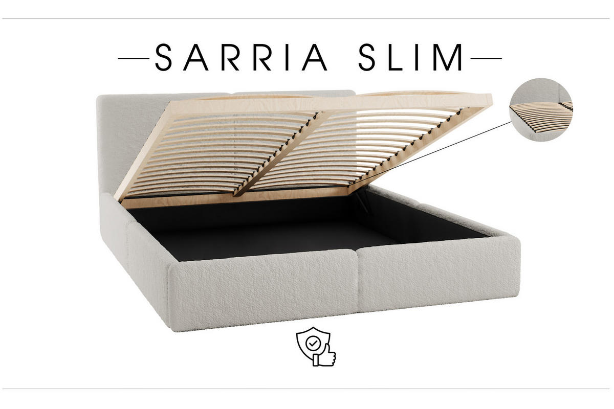 POLSTERBETT Doppelbett Sarria Slim Creme (Anthology 01) 160x200 cm - Creme, Textil (160/200cm) - Meblito