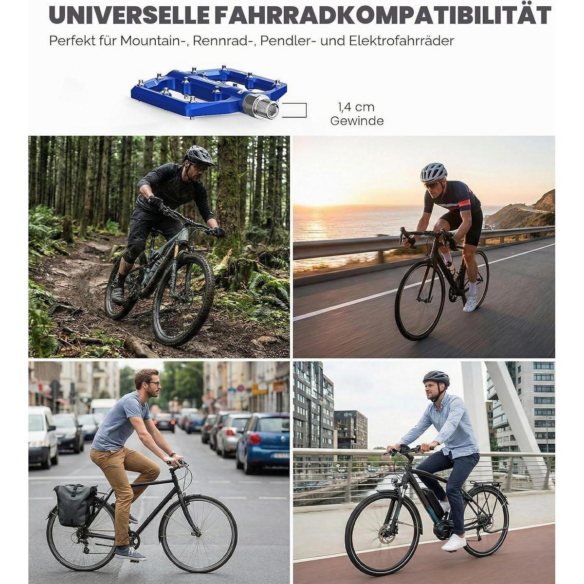 FAHRRADPEDALE Aluminium Blau - Blau, Metall (9.5/1/10cm)