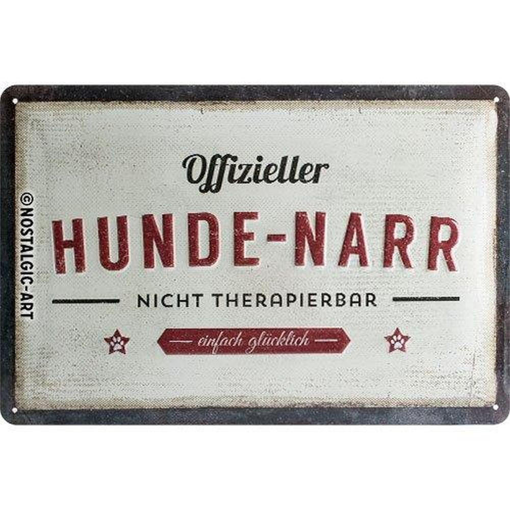 BLECHSCHILD 20/30 cm PfotenSchild Hunde-Narr - Multicolor, Metall (30/20/0.2cm) - Nostalgic-Art