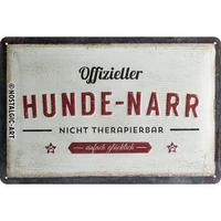 BLECHSCHILD 20/30 cm PfotenSchild Hunde-Narr - Multicolor, Metall (30/20/0.2cm) - Nostalgic-Art