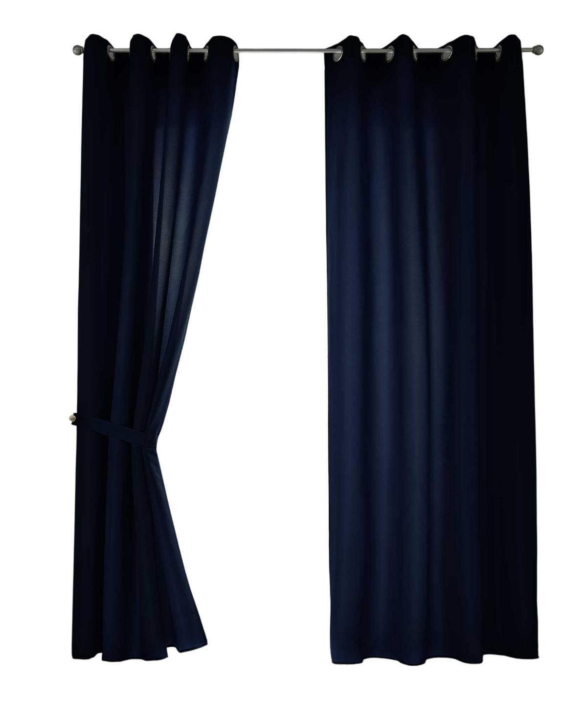 VORHANG 2ER SET BERLIN HxB 225x140cm Dunkelblau - Dunkelblau, Textil (140/225/225cm) - Gardinenbox