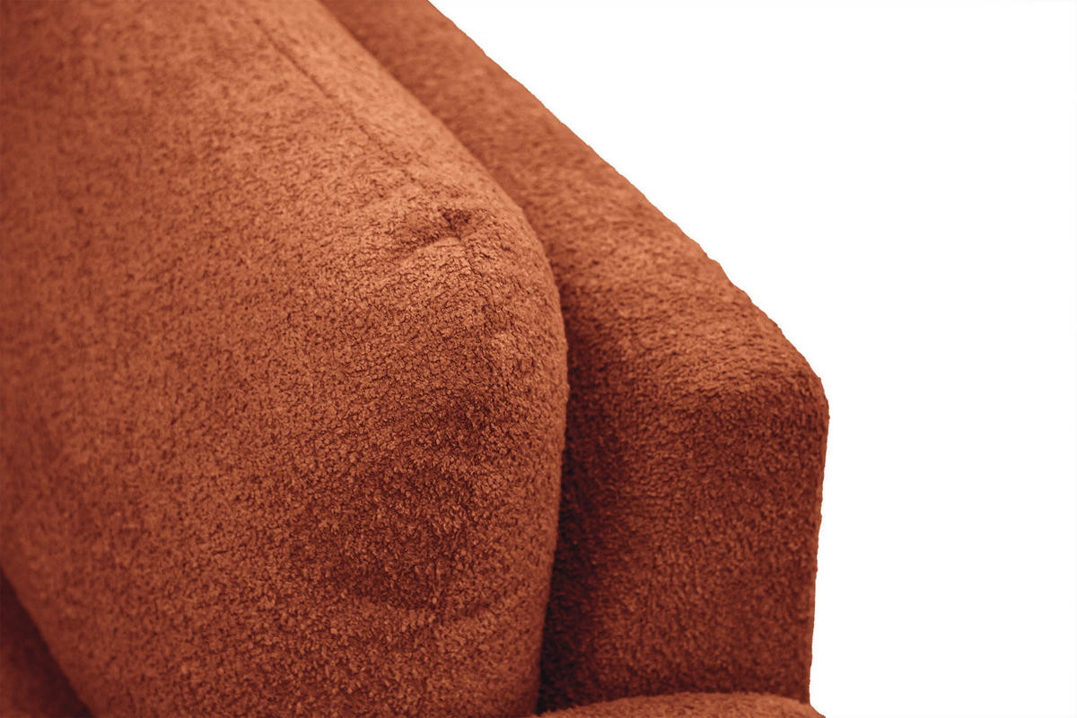 SOFA FEBE 2-Sitzer, dunkelorange - Dunkelorange/Schwarz, Holz/Textil (160/82/96cm) - Courtois Laville