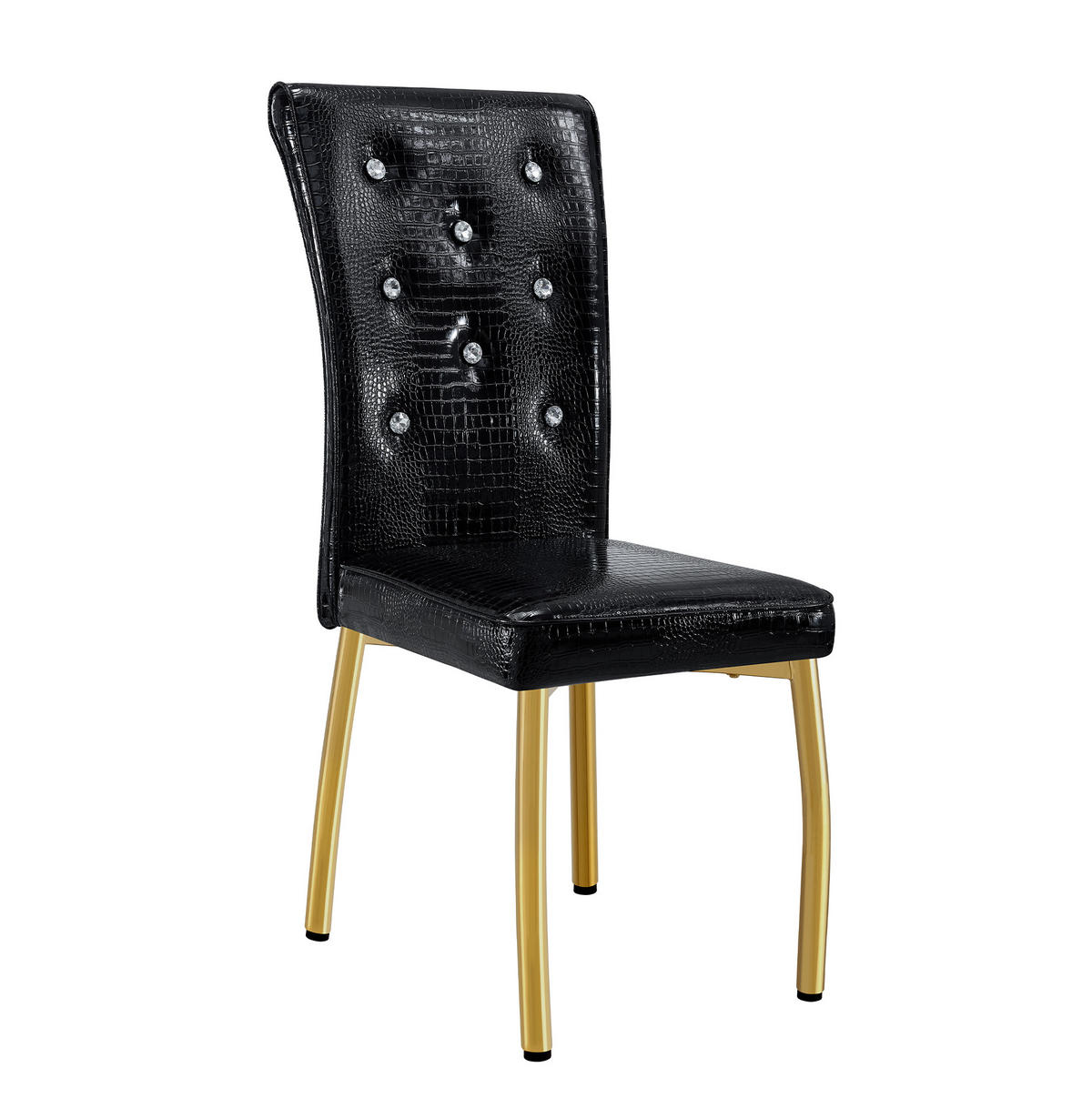 ESSZIMMERSTUHL 2er-Set PVC Schwarz Gold - Goldfarben, Metall (42/101/61.8cm) - Meubliv
