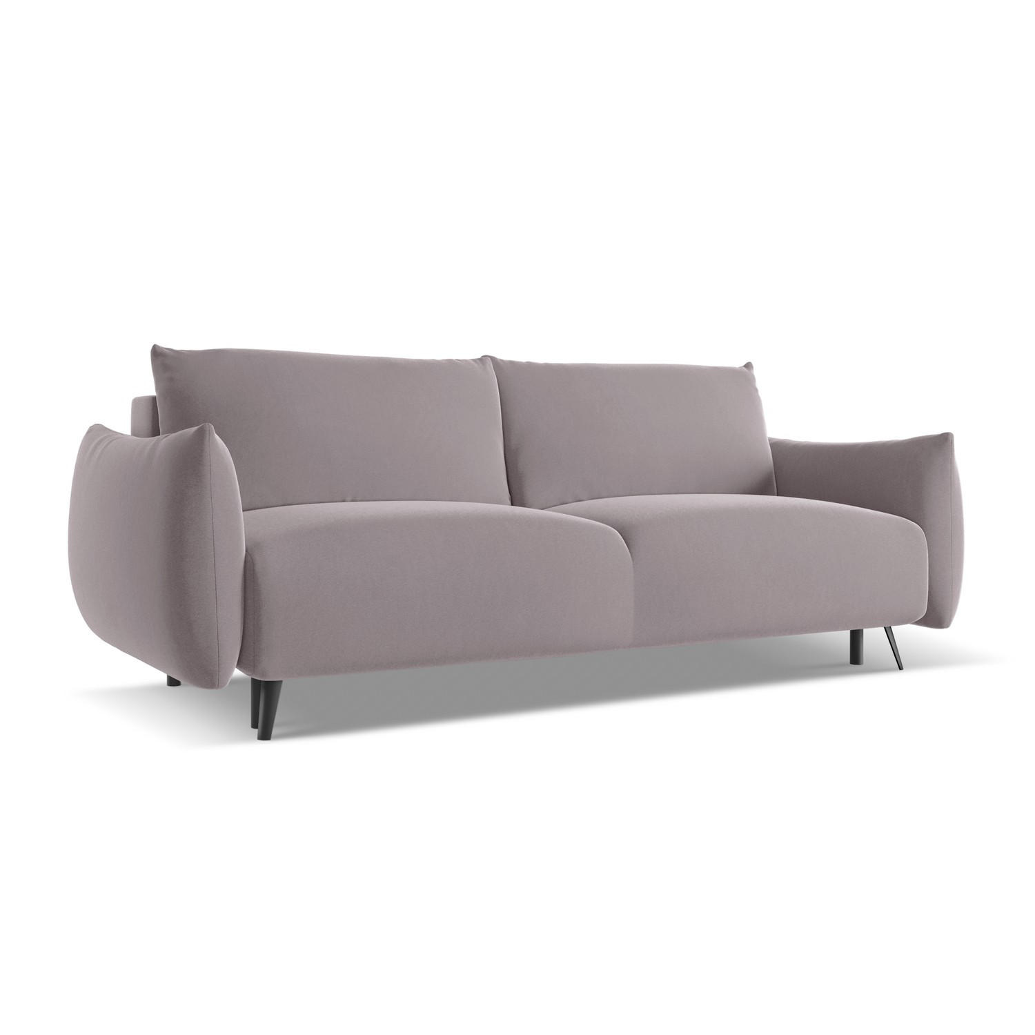 3-SITZER SOFA mit Schlaffunktion Samt Stoff Violett - Lila/Flieder, Textil/Metall (230/86/105cm) - LaMiaSofa