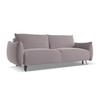 3-SITZER SOFA mit Schlaffunktion Samt Stoff Violett - Lila/Flieder, Textil/Metall (230/86/105cm) - LaMiaSofa