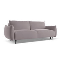 3-SITZER SOFA mit Schlaffunktion Samt Stoff Violett - Lila/Flieder, Textil/Metall (230/86/105cm) - LaMiaSofa