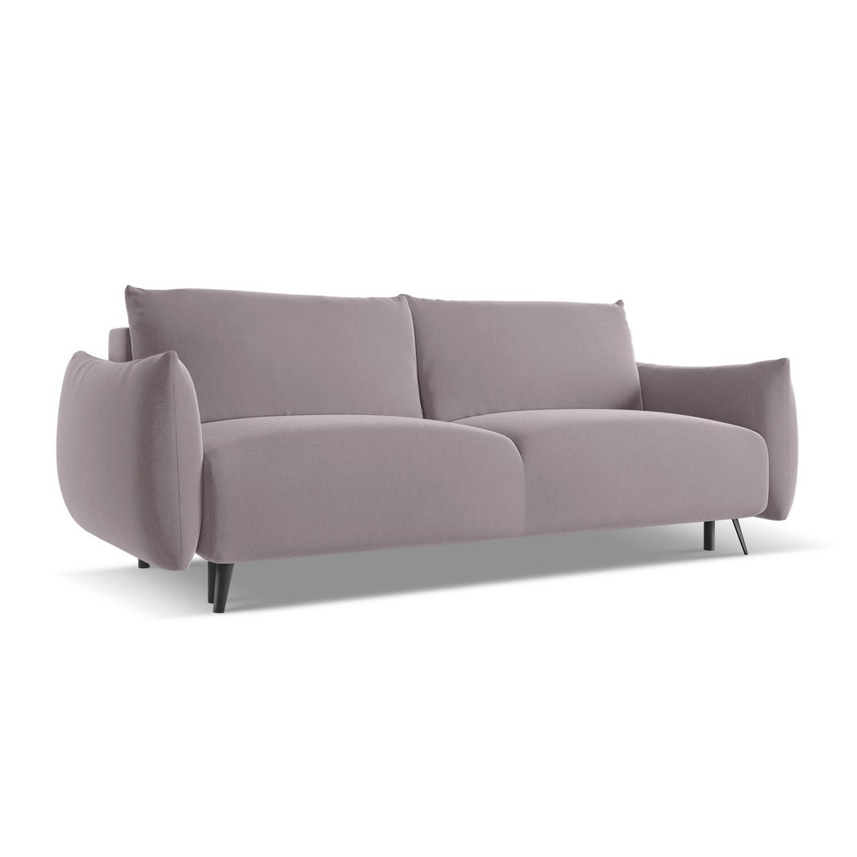 3-SITZER SOFA mit Schlaffunktion Samt Stoff Violett - Lila/Flieder, Textil/Metall (230/86/105cm) - LaMiaSofa