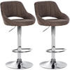 BARHOCKER 2er Set Stoff braun - Braun, Textil (47/85/48cm) - CLP