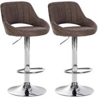 BARHOCKER 2er Set Stoff braun - Braun, Textil (47/85/48cm) - CLP