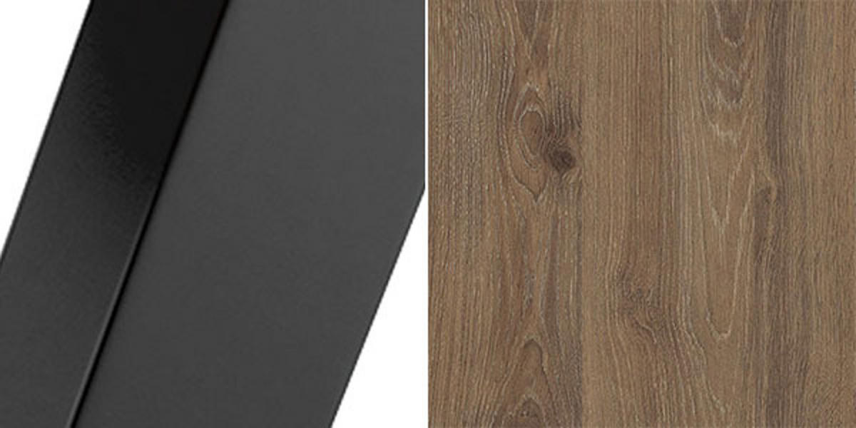 ESSZIMMERTISCH Corso Davos Eiche Trüffelbraun / Schwarz 140/240 / 80 / 76cm - Trüffeleichefarben/Schwarz, Holz/Holzwerkstoff (80/140/76cm) - Feldmann-Wohnen