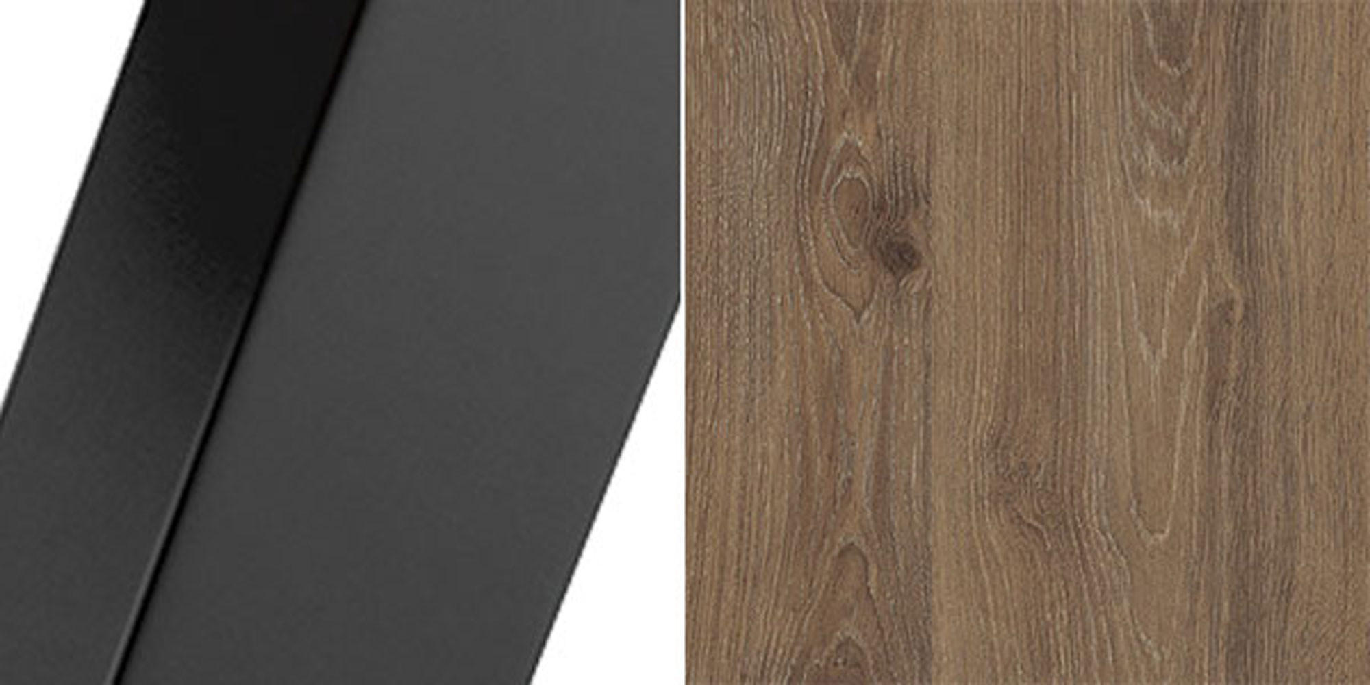 Thumbnail - Feldmann-Wohnen Esszimmertisch, Trüffeleiche, Schwarz, Holz, Rechteckig,Rechteckig, U-Form, 160x76x90 cm, Esszimmer, Tis...