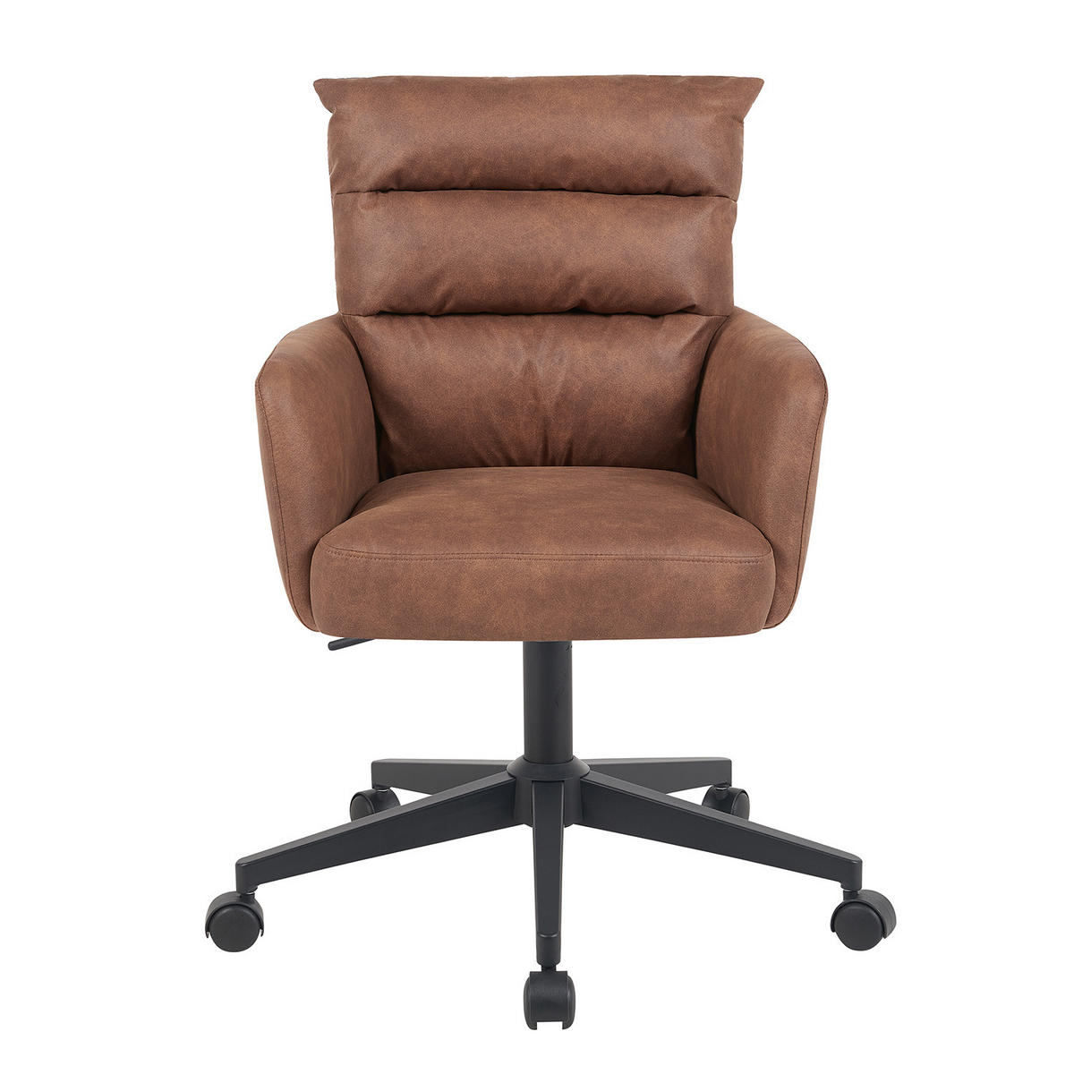 BÜROSTUHL Mika-Riko 2er-Set - Schwarz/Braun, Textil/Metall (59/91/66cm) - DUBI Möbel