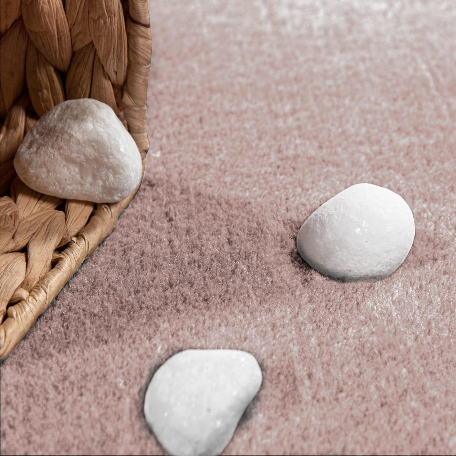 TEPPICH Kurzflor waschbar Unifarben Wohnzimmer schmutzabweisend Hellrosa Rund 120D - Rosa, Textil (120/120cm) - KADIMA DESIGN