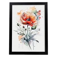 POSTER Mohn 3 Im Nordischen Stil. A4 Rahmenlos - Klar, Papier (29.7/5/21cm) - Nacnic