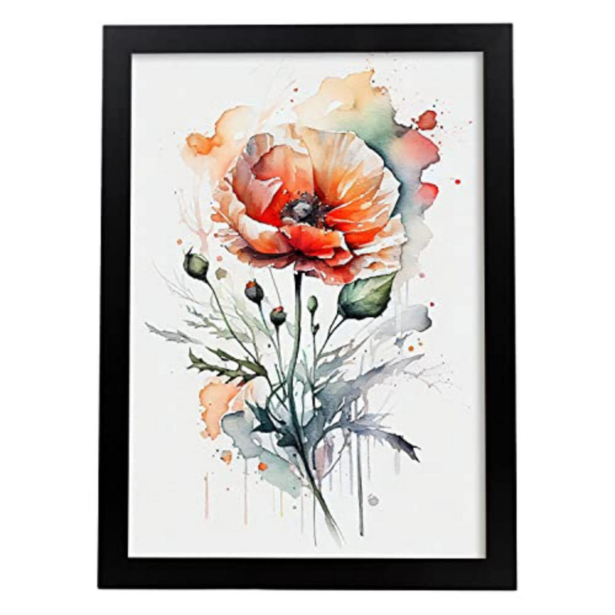 POSTER Mohn 3 Im Nordischen Stil. A4 Rahmenlos - Klar, Papier (29.7/5/21cm) - Nacnic