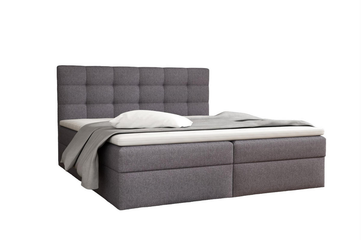 BOXBETT Doriano In Sawana - Dunkelgrau, Holzwerkstoff/Textil (140/200cm) - Fun Möbel