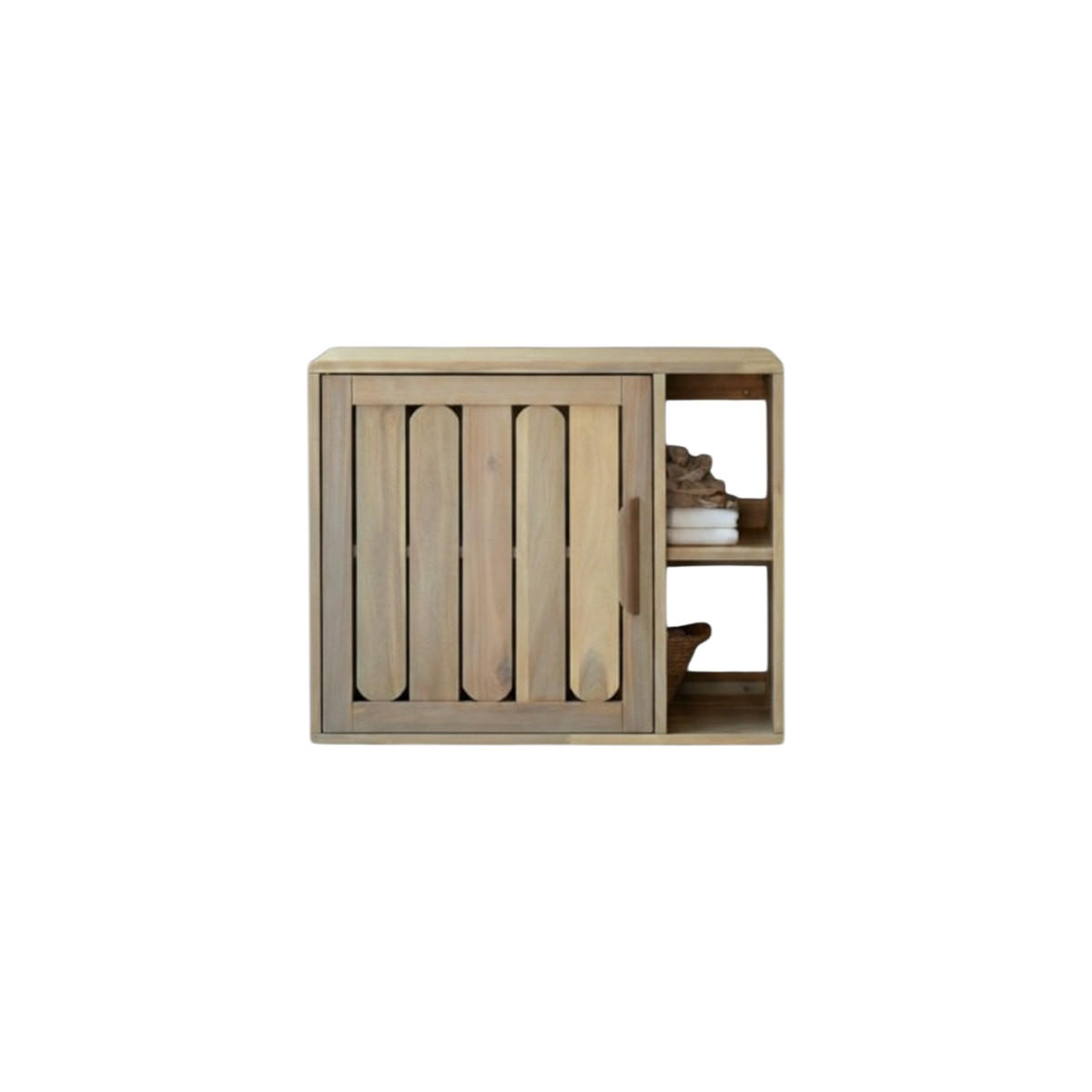 BADEZIMMERMÖBEL Lila Natur aus Akazie - Naturfarben, Holz (80/65/40cm) - Tikamoon